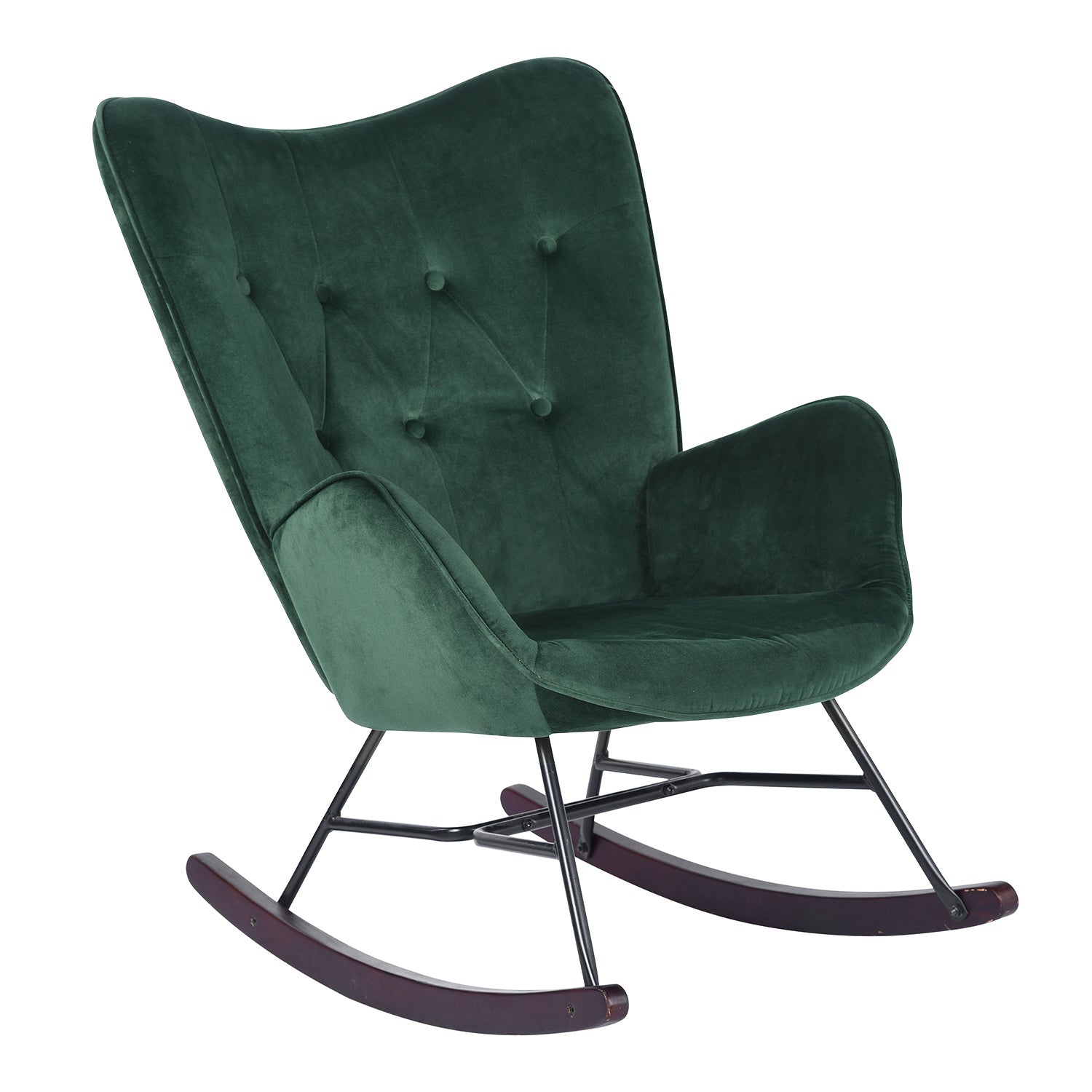 Velvet green discount rocking chair