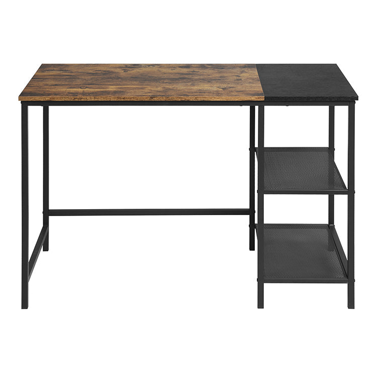 Aigeis Industrial Style Desk with Open Shelves, Perfect for Home Office Setup-HOMY CASA 
