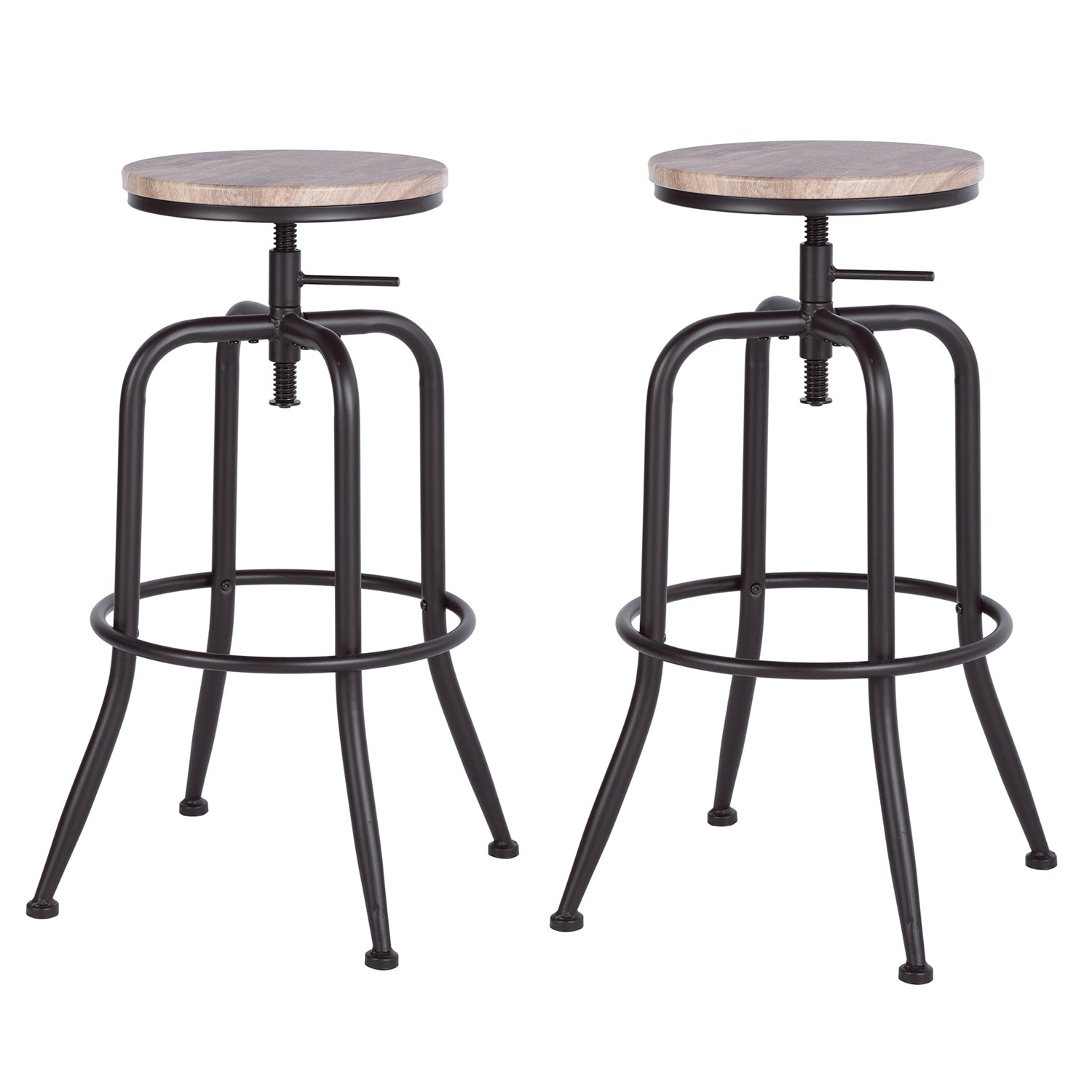 anacletus metal frame barstool - black metal - swivel function american industrial style
