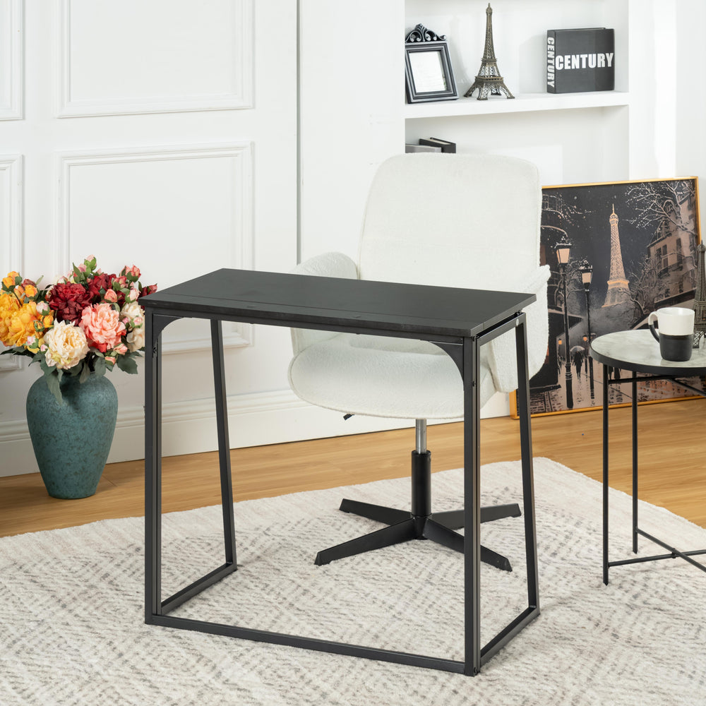 Ascoli Stylish Black Folding Desk for Home Office and Study-HOMY CASA