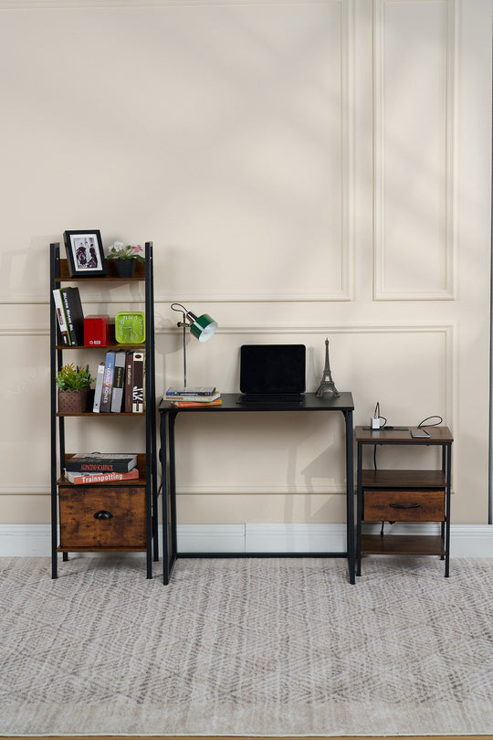 Ascoli Stylish Black Folding Desk for Home Office and Study-HOMY CASA