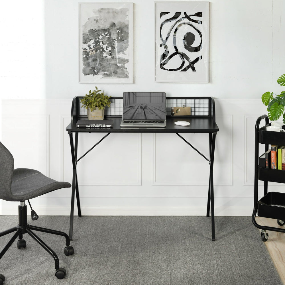 Ava Iron Back Wood Top Office Desk