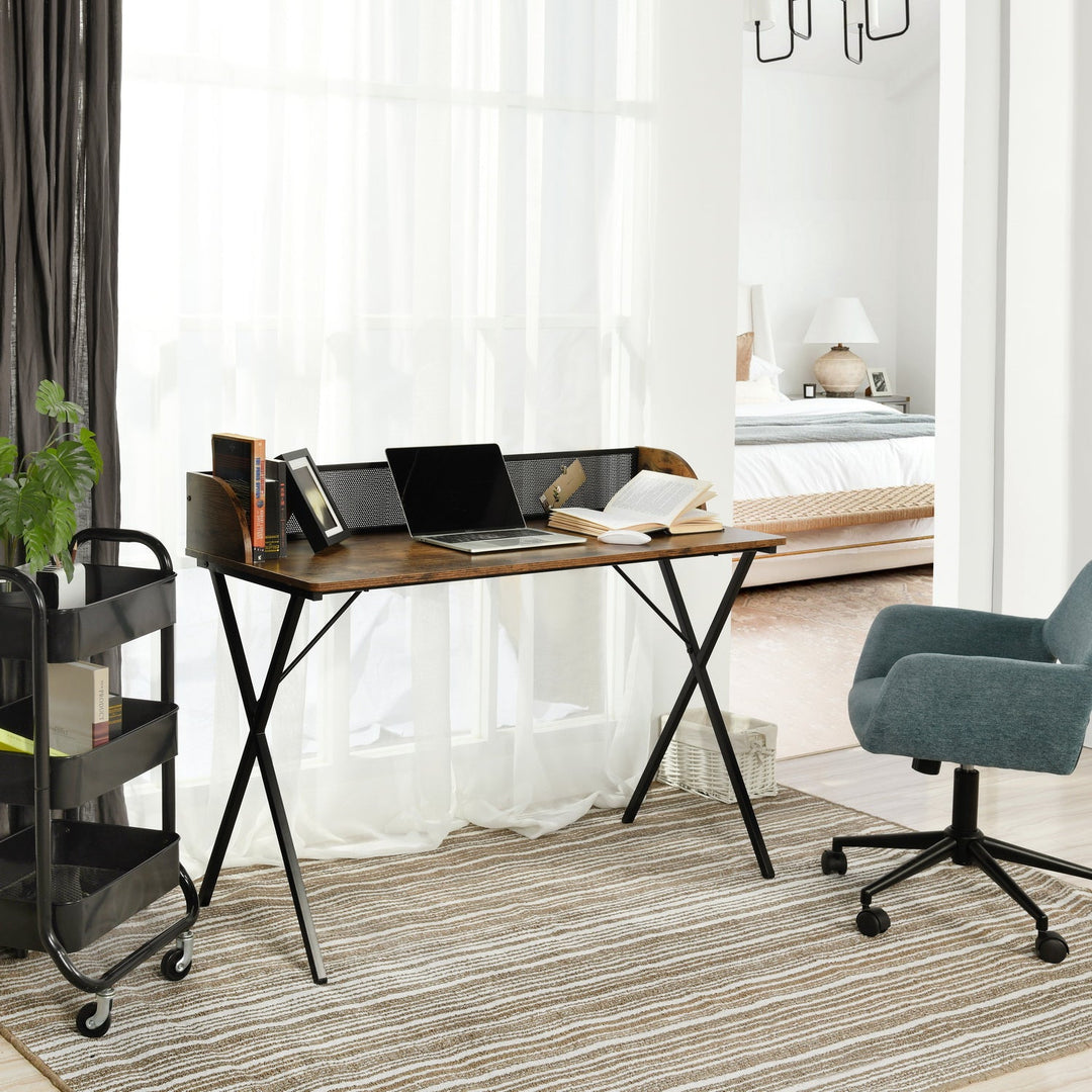 Ava Iron Back Wood Top Office Desk
