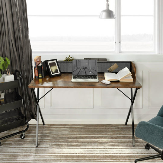 Ava Iron Back Wood Top Office Desk