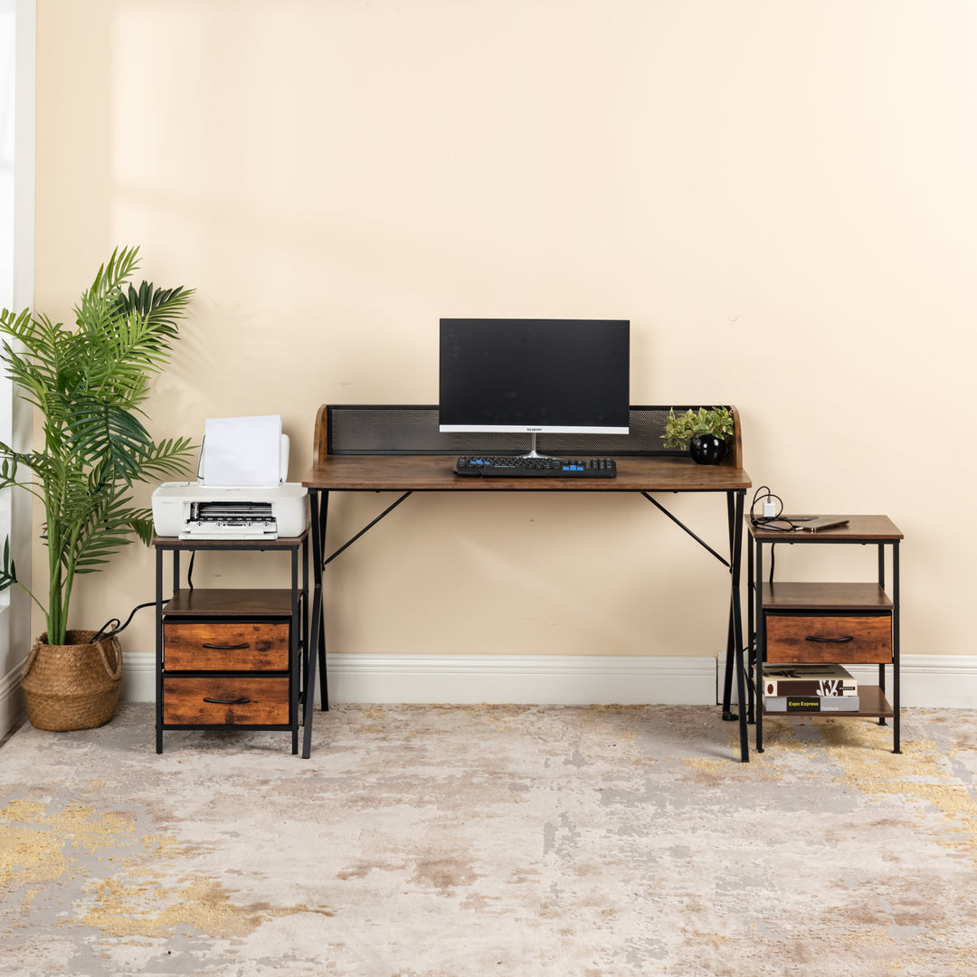 Ava Iron Back Wood Top Office Desk