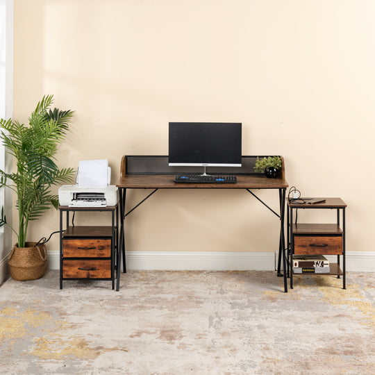 Ava Iron Back Wood Top Office Desk