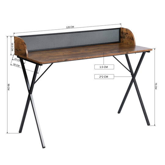 Ava Iron Back Wood Top Office Desk