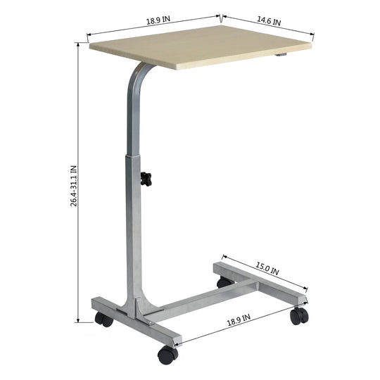 Computer Desk Laptop Ivory Width 18.9 in. Table Adjustable - HomyCasa