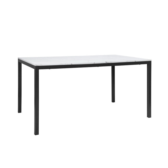 brandt dining table - black metal legs with wood top - modern and sleek for dining room or kitchen