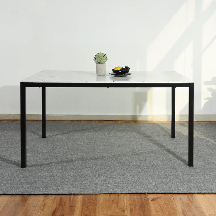 Brandt Wooden Dining Table with Metal Legs - HOMY CASA
