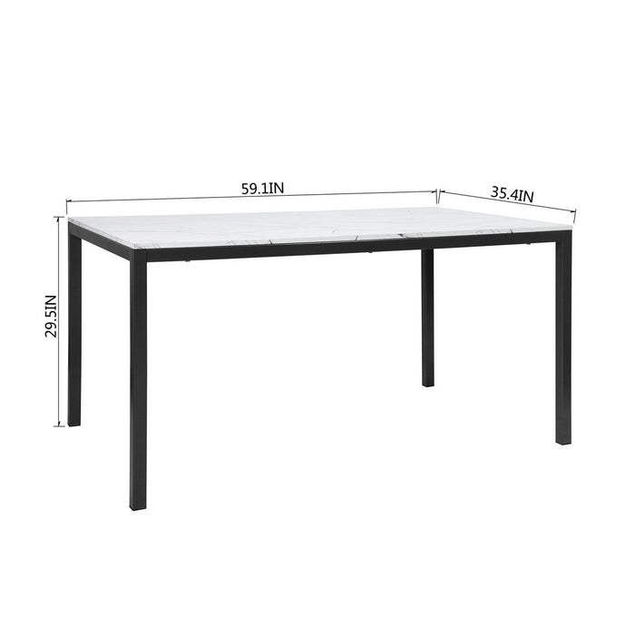 55''/59'' Dining Table with Metal Legs - Homy Casa - HomyCasa