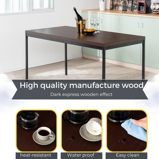 Cajon Modern wooden Dining Table, Stylish and Functional-HOMY CASA 