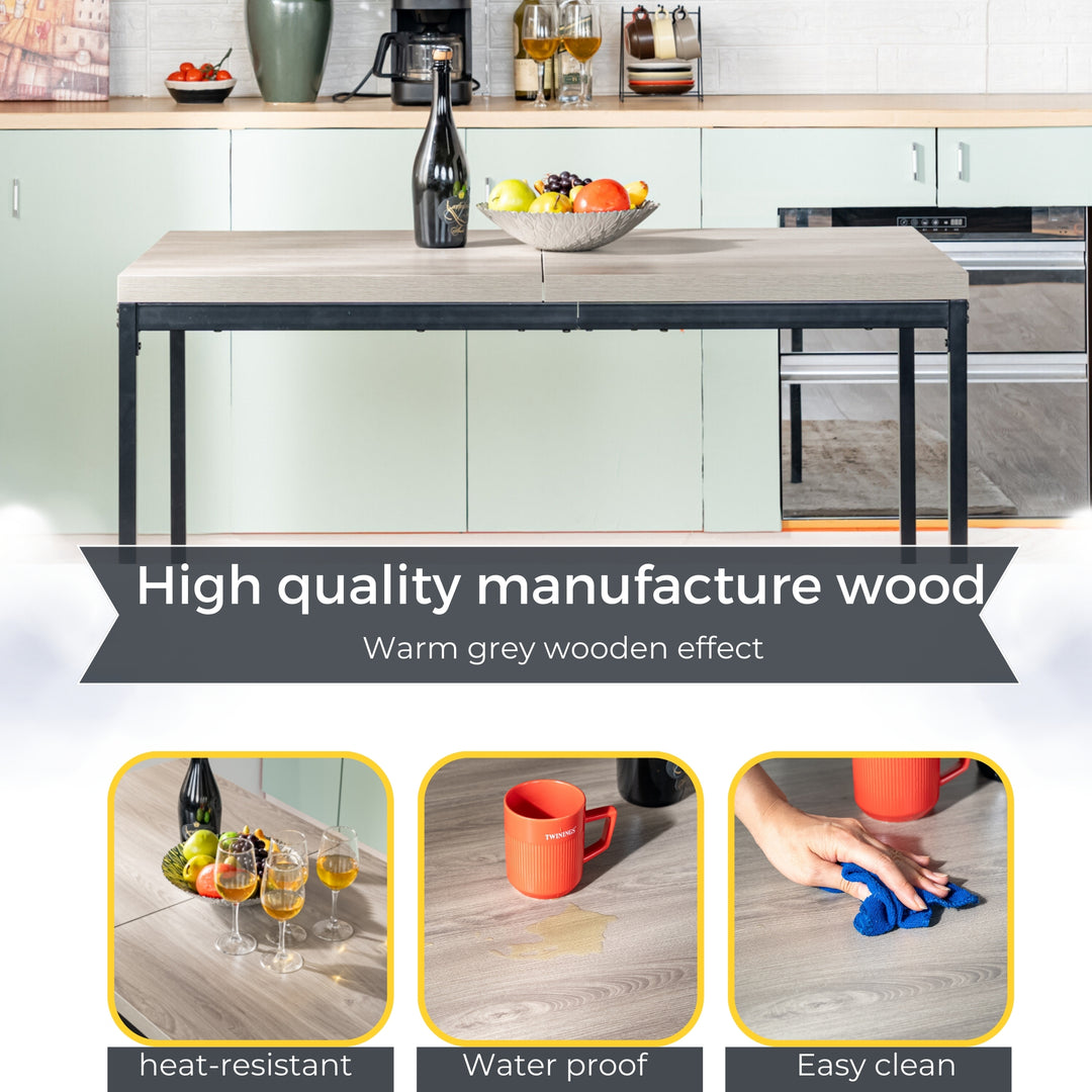 Cajon Modern wooden Dining Table, Stylish and Functional-HOMY CASA 