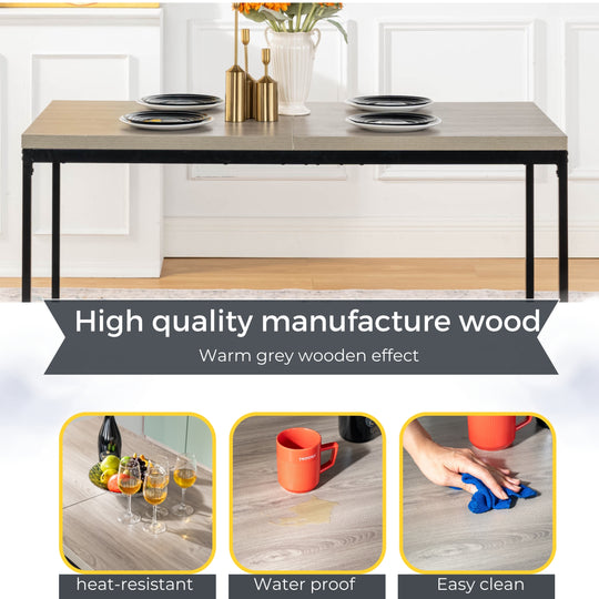 Cajon Modern wooden Dining Table, Stylish and Functional-HOMY CASA 