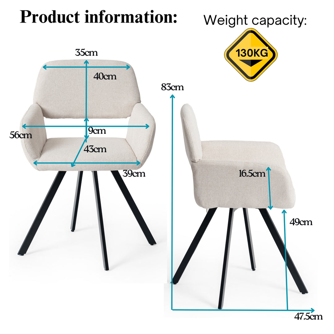 California Cozy home Swivel Dining Chair-HOMY CASA