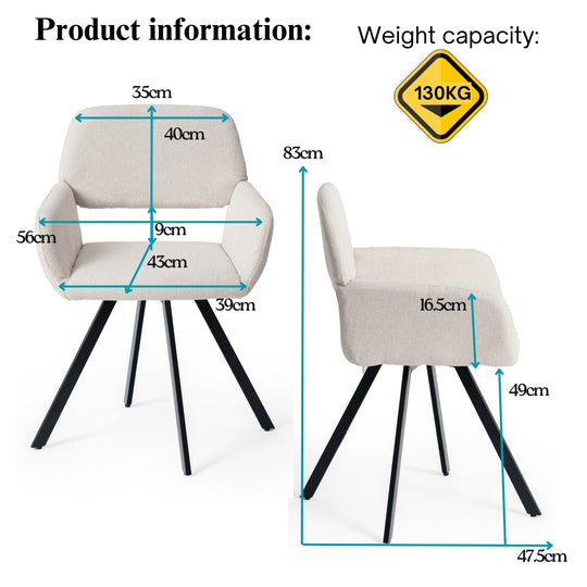 California Cozy home Swivel Dining Chair-HOMY CASA