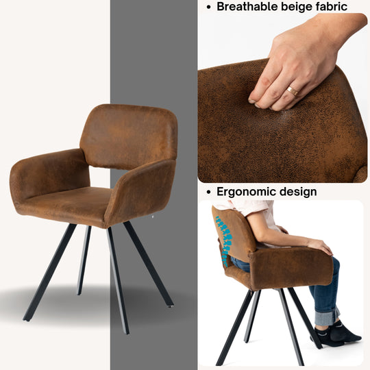 California Cozy home Swivel Dining Chair-HOMY CASA