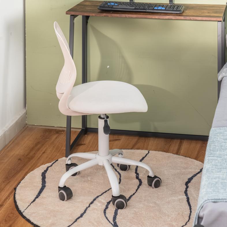 Carnation Corduroy Fabric upholtery Ergonomic Adjustable Office Chair-HOMY CASA