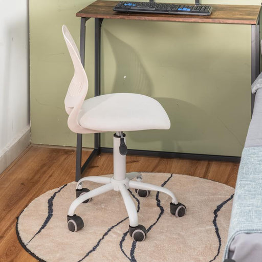 Carnation Corduroy Fabric upholtery Ergonomic Adjustable Office Chair-HOMY CASA 