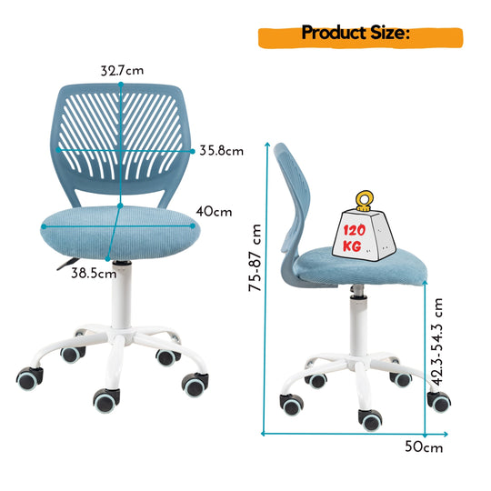 Carnation Corduroy Office Chair - Cozy & Chic Seating