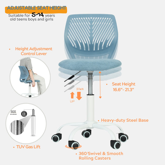 Carnation Fabric Study Chair - Morandi Colors, Ergonomic Design