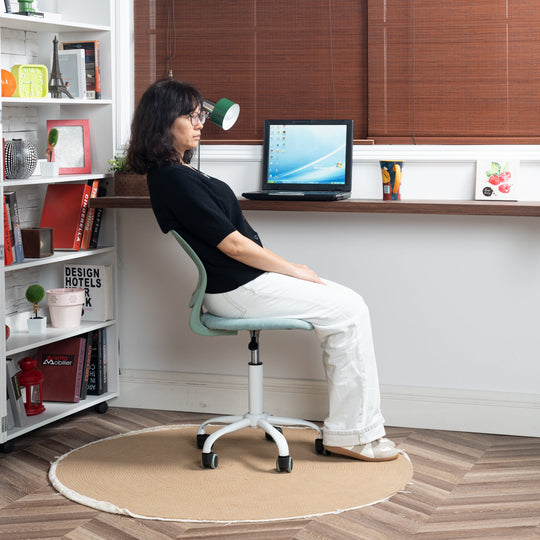 Carnation Fabric Study Chair - Morandi Colors, Ergonomic Design
