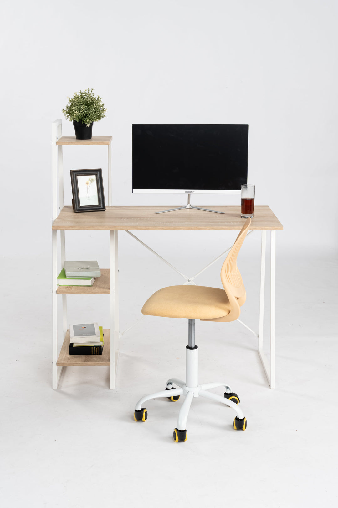 Carnation Fabric Study Chair - Morandi Colors, Ergonomic Design