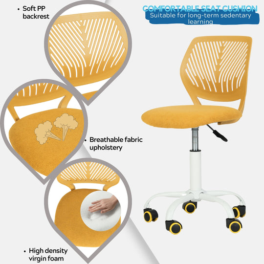 Carnation Fabric Study Chair - Morandi Colors, Ergonomic Design