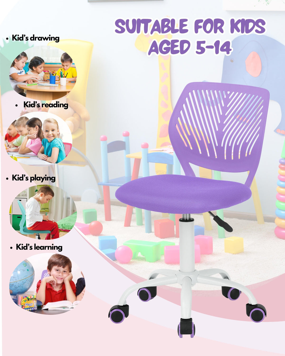 Carnation PP Backrest Office Chair - Stylish & Durable Design