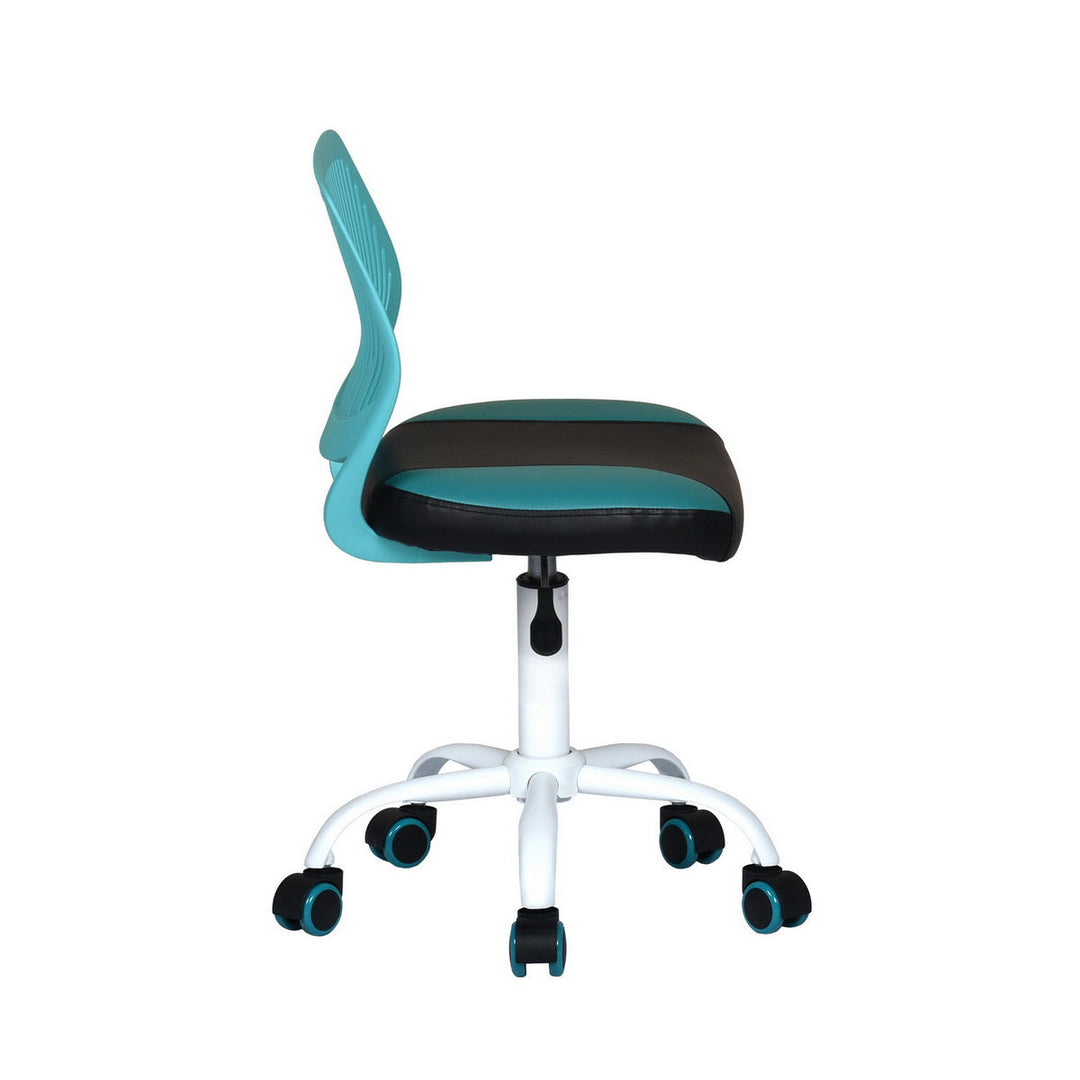 Carnation Ergonomic Study Chair, Faux Leather, Sleek white Frame
