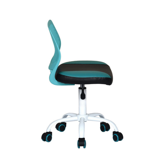 Carnation Ergonomic Study Chair, Faux Leather, Sleek white Frame