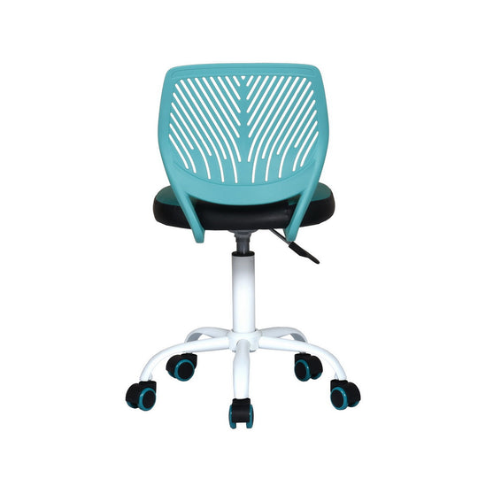 Carnation Ergonomic Study Chair, Faux Leather, Sleek white Frame