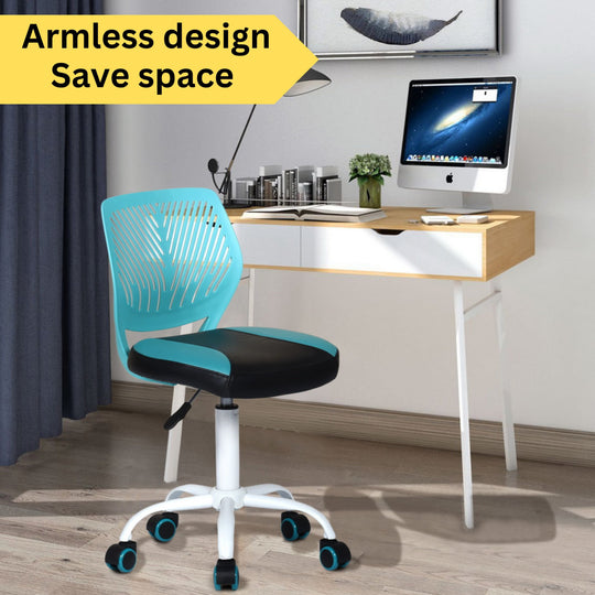 Carnation Ergonomic Study Chair, Faux Leather, Sleek white Frame
