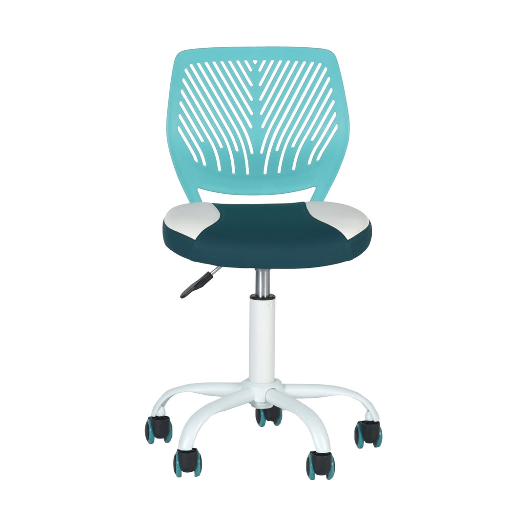 Carnation Ergonomic Study Chair, Faux Leather, Sleek white Frame