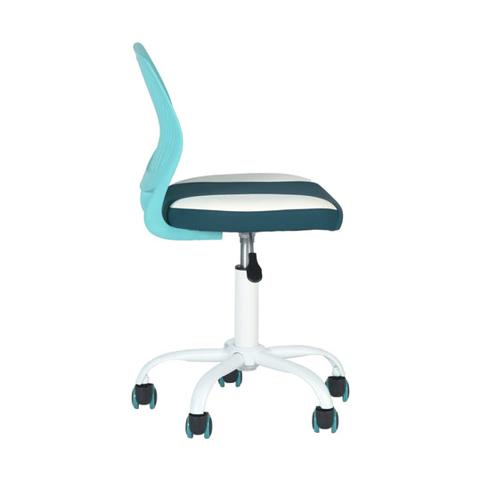 Carnation Ergonomic Study Chair, Faux Leather, Sleek white Frame