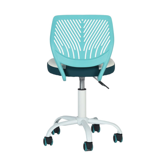 Carnation Ergonomic Study Chair, Faux Leather, Sleek white Frame
