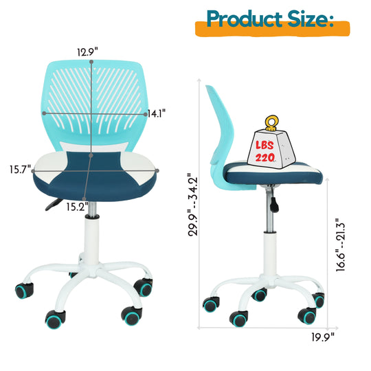 Carnation Ergonomic Study Chair, Faux Leather, Sleek white Frame