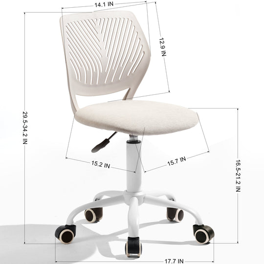 Carnation Fabric Study Chair - Morandi Colors, Ergonomic Design