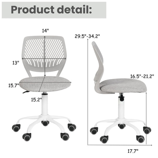 Carnation Fabric Study Chair - Morandi Colors, Ergonomic Design