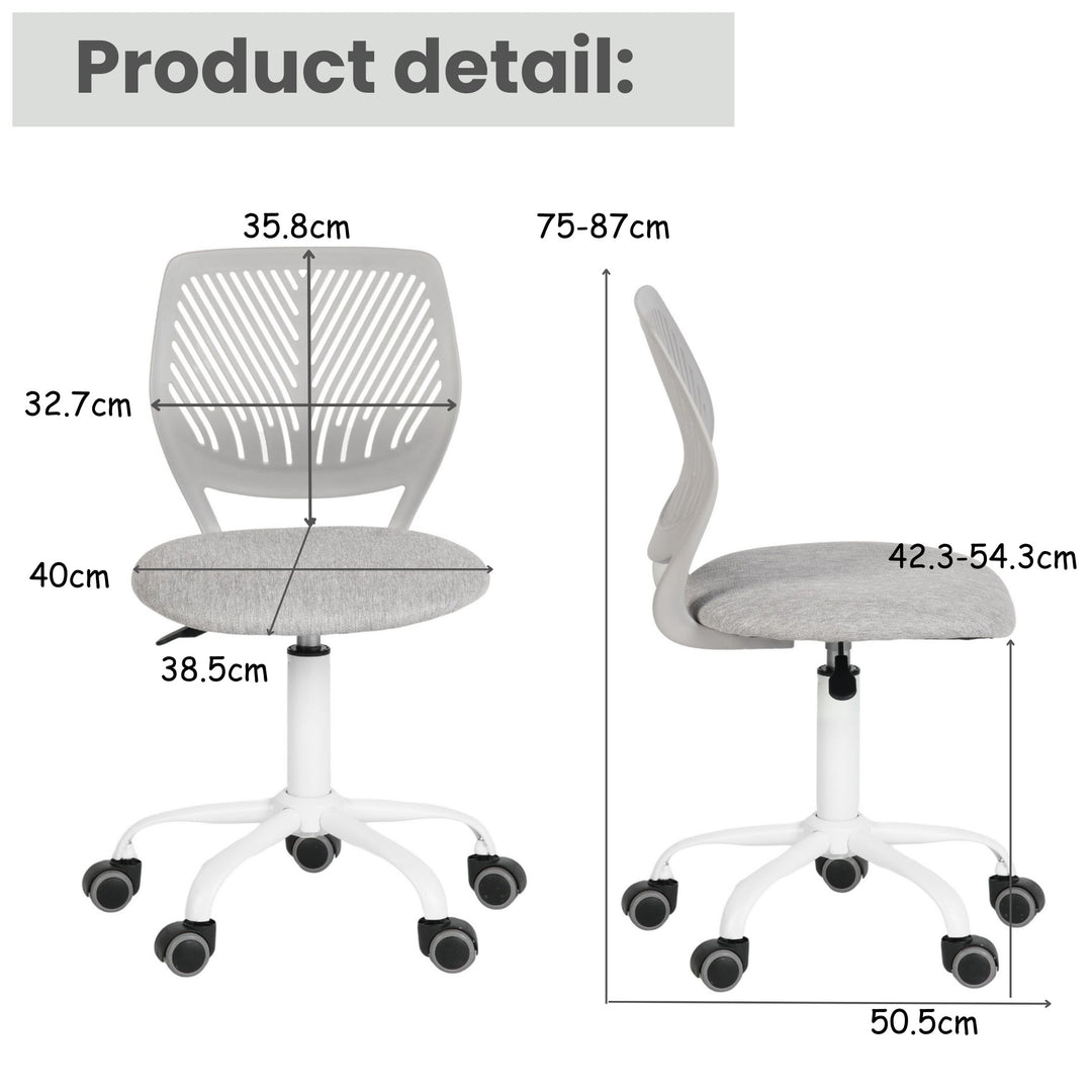 Carnation Fabric Study Chair - Morandi Colors, Ergonomic Design