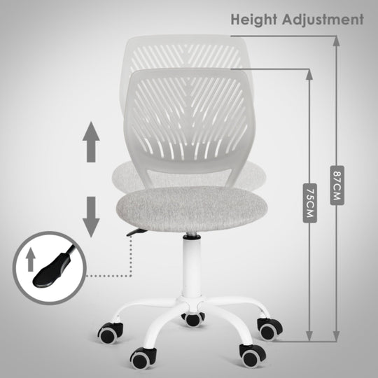 Carnation Fabric Study Chair - Morandi Colors, Ergonomic Design