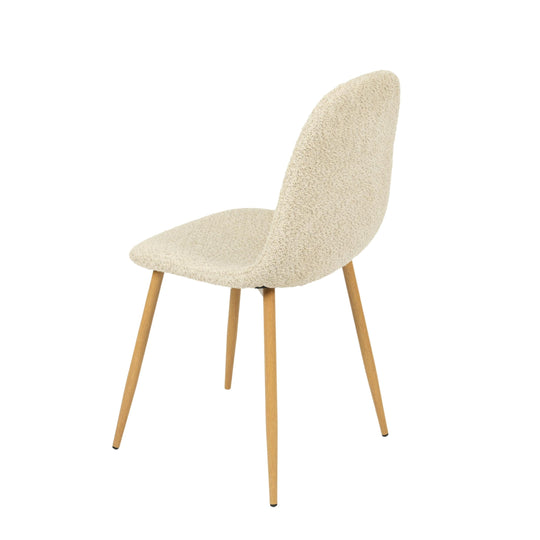 Charlton Cozy Beige Upholstered Dining Chair Set with Oak Legs - HOMY CASA
