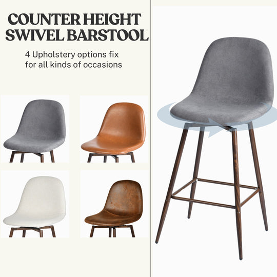 Charlton Modern Counter Bar Stools With Metal Legs-HOMY CASA