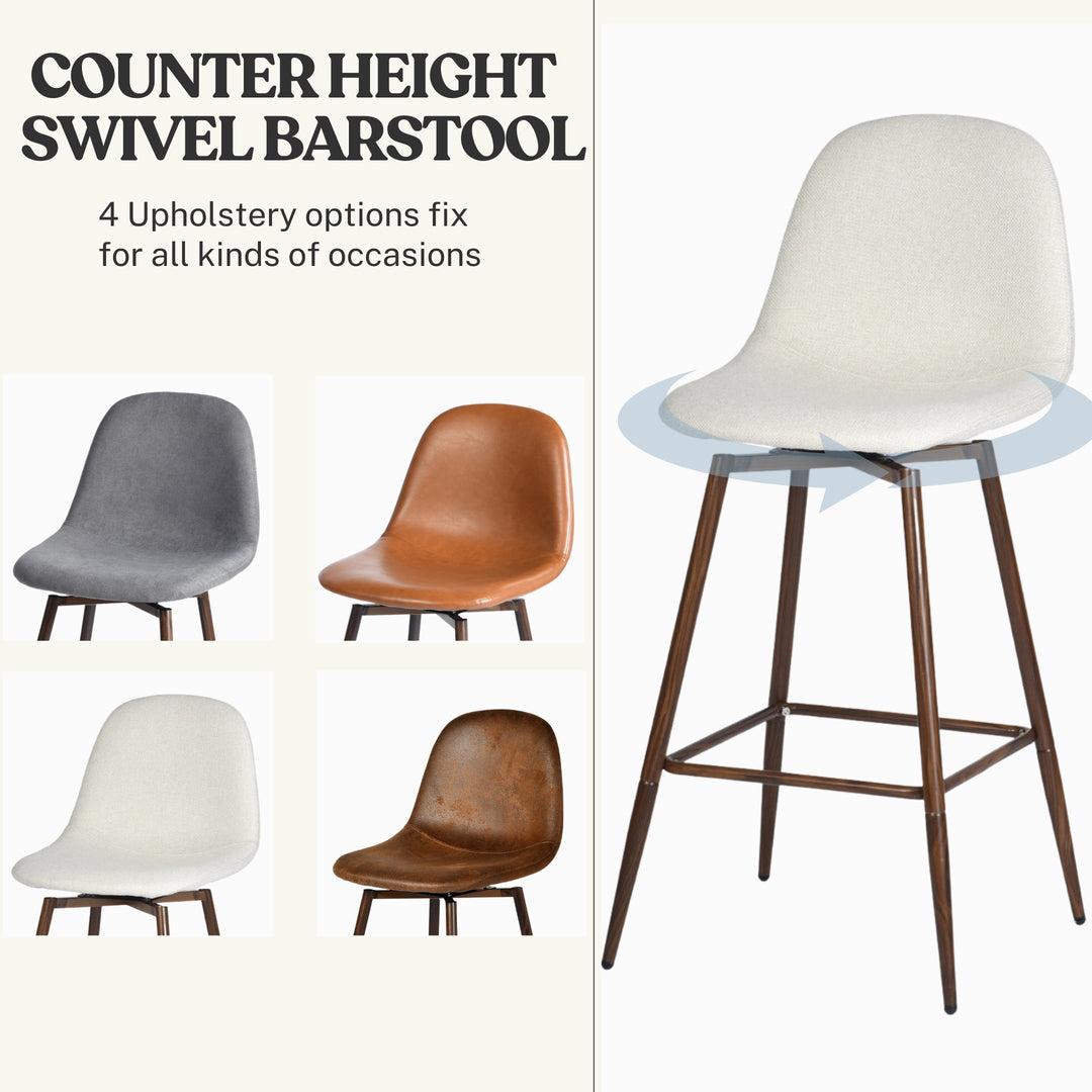 Charlton Modern Counter Bar Stools With Metal Legs-HOMY CASA
