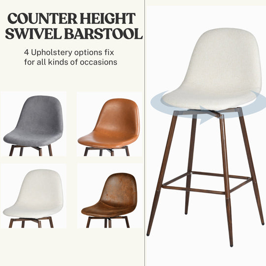 Charlton Modern Counter Bar Stools With Metal Legs-HOMY CASA