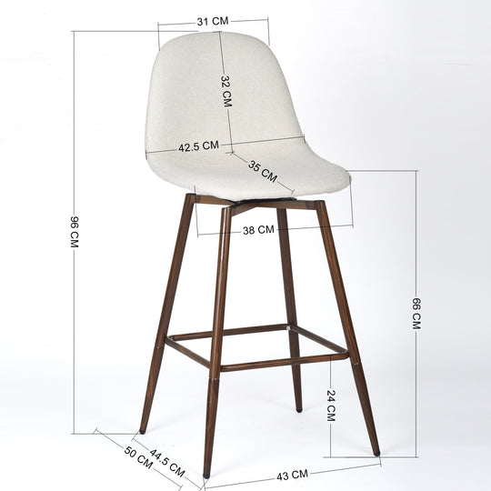 Charlton Modern Counter Bar Stools With Metal Legs-HOMY CASA