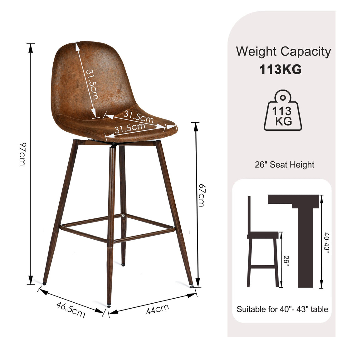 Charlton Modern Counter Bar Stools With Metal Legs-HOMY CASA
