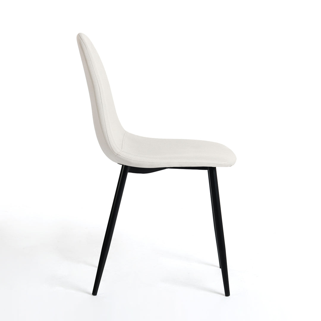 Beige Fabric Upholstered Side Dining Chairs (Set of 4) - Homy Casa - HomyCasa