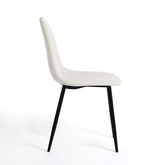 Beige Fabric Upholstered Side Dining Chairs (Set of 4) - Homy Casa - HomyCasa