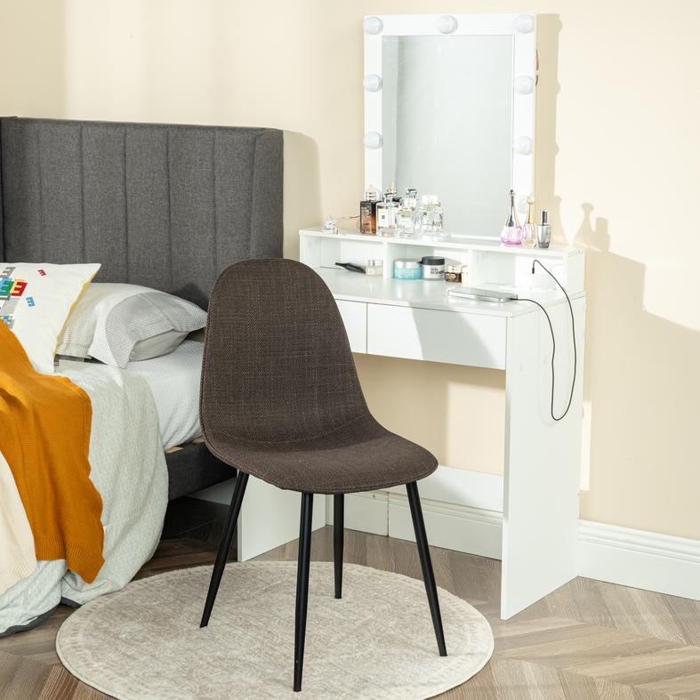 Charlton Stylish Tweed fabric Modern Dining Chairs-HOMY CASA